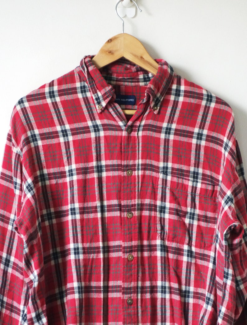 Blue /& White Flannel Shirt 90s Red 90s Flannel Vintage Flannel Men/'s M