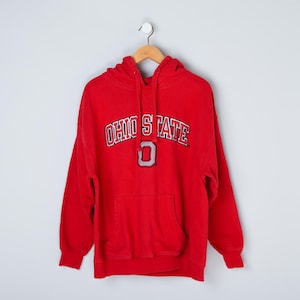 Vintage Y2k Ohio State Heavyweight Hoodie - college sweatshirt, pullover, red, buckeyes - Men&#39;s XL