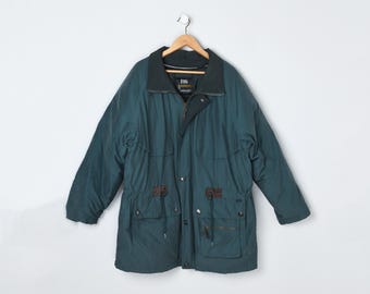 Vintage 90s Cabela's Dark Teal Fleece Jacket - Outdoors, Zip