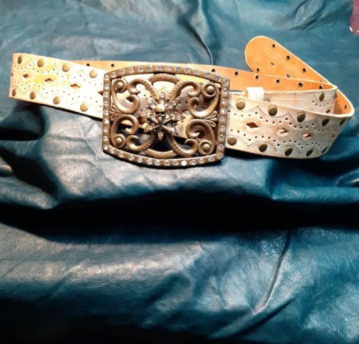 CINTURÓN PIRATA de cuero con hebilla personalizada con centro Etsy