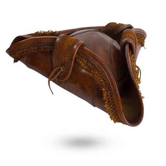 Distressed Brown Tricorn Pirate Hat