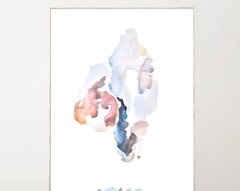 Abstract Art Print Abstract Watercolor Painting Abstract Painting Watercolor Print Watercolor Art Prints Rose Gold Pastel Large Abstract Art