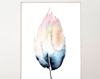 Watercolor Feather Print Boho Feather Decor Pink Watercolor Print Feathers Wall Art Boho Wall Decor Extra Large Wall Art Best Selling Items