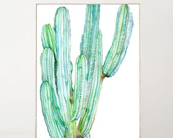 Cactus Print Watercolor Print Botanical Print Cactus Decor Boho Wall Decor Green Plants Botanical Poster Watercolor Cactus Painting