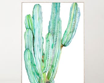 Cactus Print Watercolor Print Botanical Print Cactus Decor Boho Wall Decor Green Plants Botanical Poster Watercolor Cactus Painting