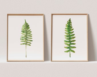 Botanische Print Set Fern Leaf Print Aquarel Print Aquarel Fern Wall Print Botanische Fern Leaf Print Boho Wall Poster Aquarel bladeren