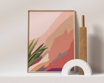 Desert Wall Art Print Desert Decor Desert Landscape Print Joshua Tree Print Abstract Landscape Modern Art Prints National Park Prints