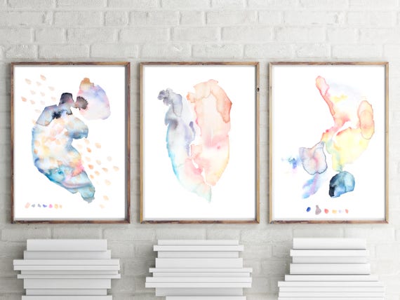 3 Piece Wall Art Abstract Art Set of 3 Wall Art Gallery Wall | Etsy