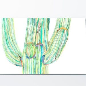 Kaktus Print Botanischer Druck Aquarell Druck Kaktus Wandkunst Kaktus Dekor Aquarell Kaktus Poster Wüste Drucke Saguaro Kaktus Malerei