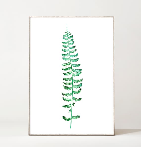 Botanical Print Set Fern Leaf Print Watercolor Print Watercolor Fern Wall Print Botanical Fern Leaf Print Boho Wall Poster Watercolor leaves