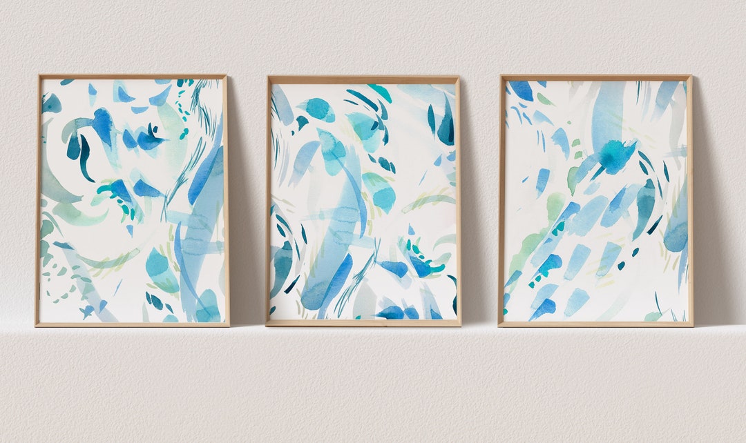 3 Piece Wall Art Set of 3 Prints Abstract Art Watercolor Print Set of 3 ...