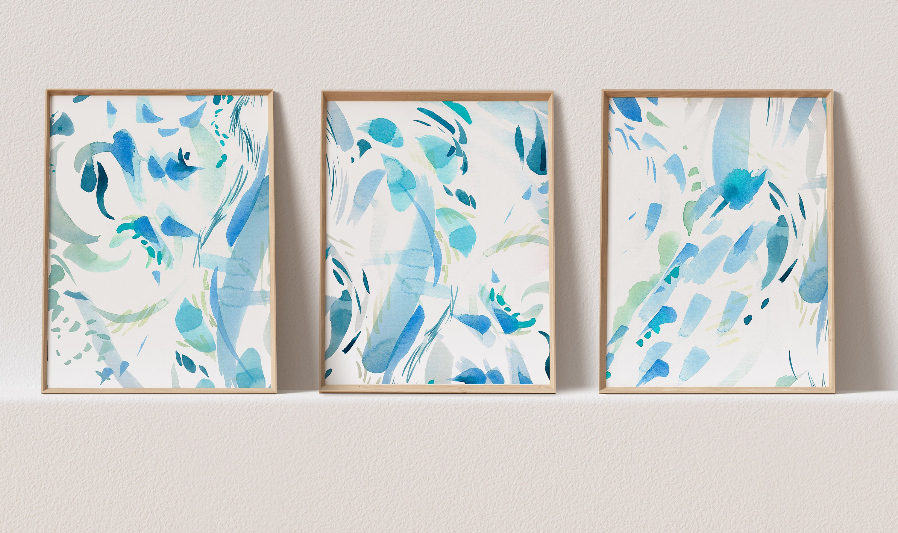 3 Piece Wall Art Set of 3 Prints Abstract Art Watercolor Print Set of 3 ...
