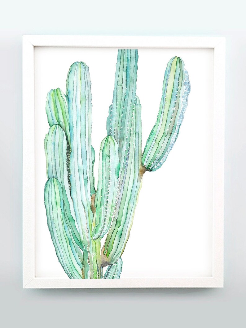 Cactus Print Watercolor Print Botanical Print Cactus Decor Boho Wall Decor Green Plants Botanical Poster Watercolor Cactus Painting image 4