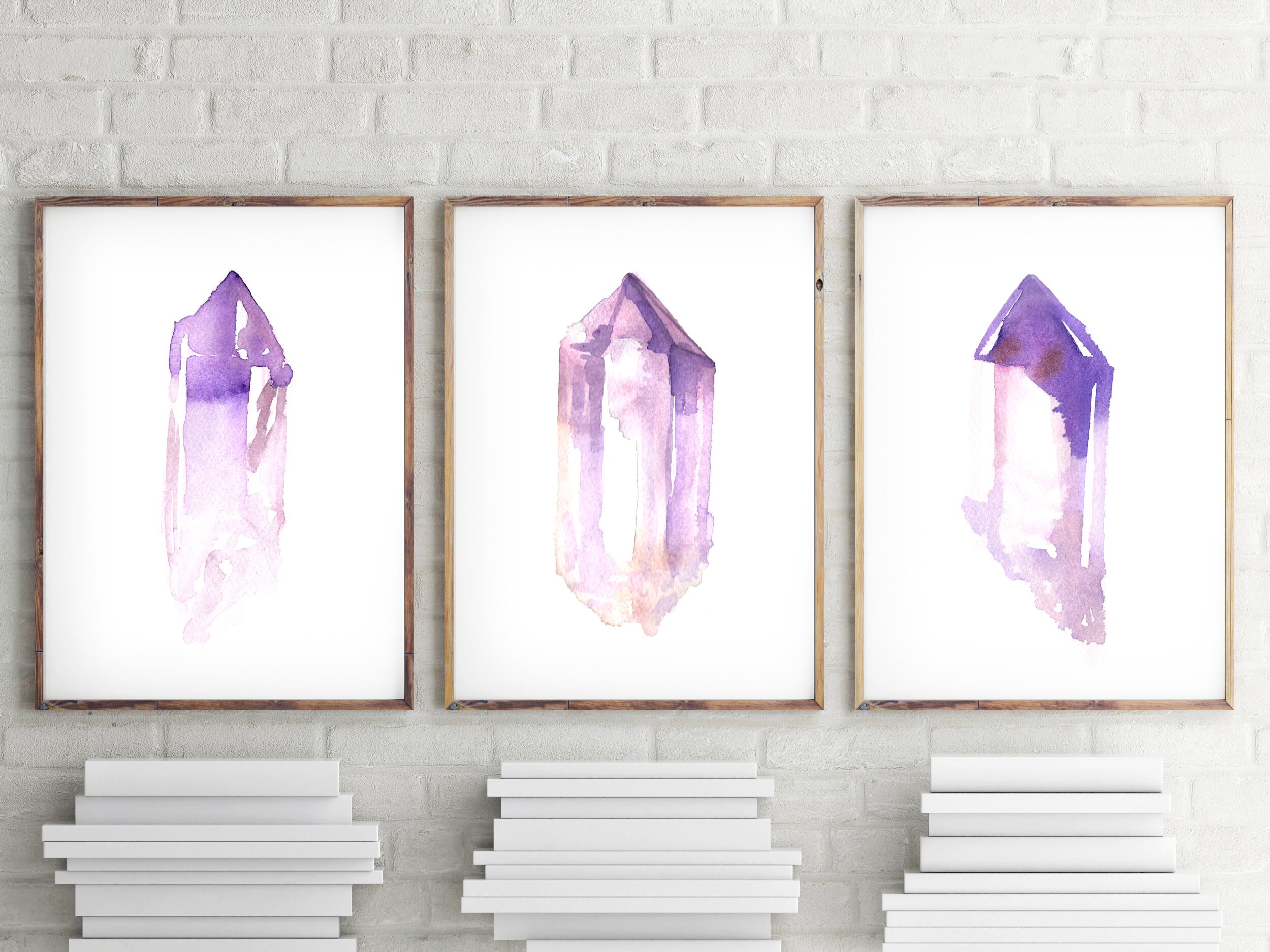 Amethyst Art Print, Crystal Art, Crystal Print, Gem Art, Gem Print,  Gemstone Print, Mineral Art, Boho Decor, Crystal Decor