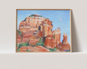 Sedona Desert Wall Art Print Desert Poster Impasto Painting Giclee Print Landscape print abstract Landscape painting