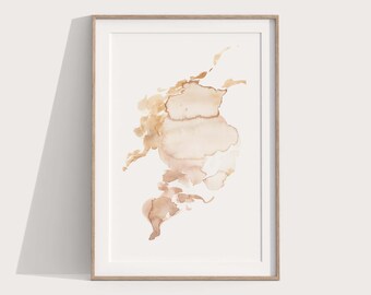 Abstract Art Watercolor Print Neutral Minimalist Art Abstract Watercolor Wall Art Prints Zen Art Fluid Painting Abstract Poster