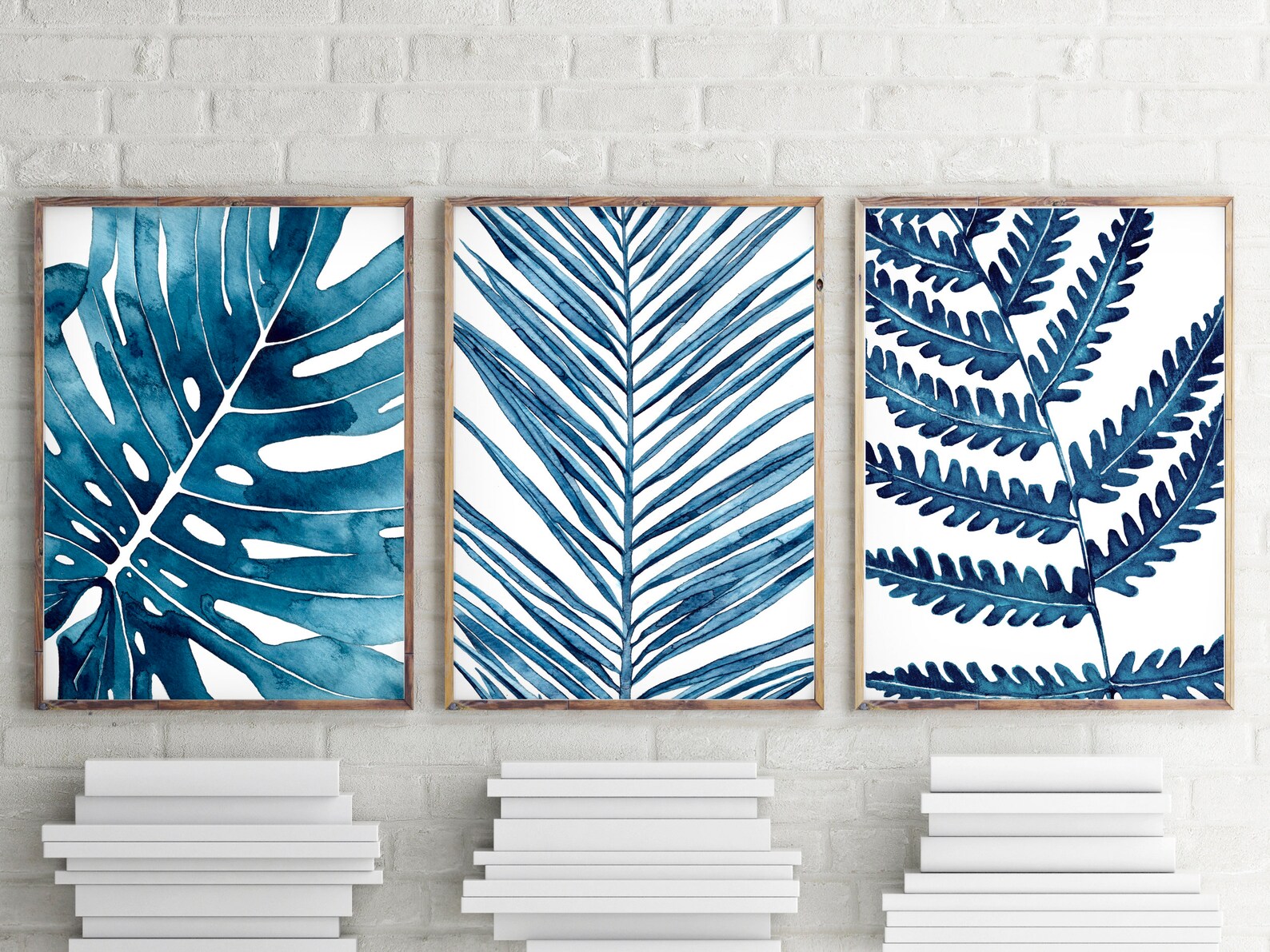 3 Piece Wall Art Monstera Print Tropical Leaf Print Set of 3 Prints ...