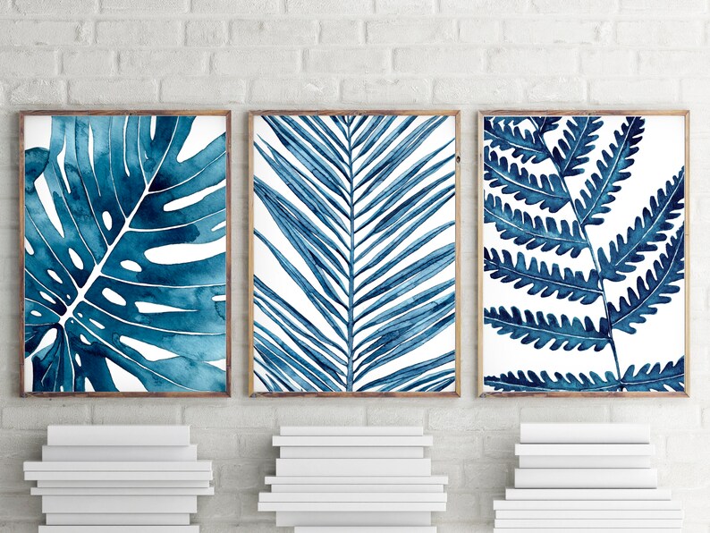 3 Piece Wall Art Monstera Print Tropical Leaf Print Set of 3 Prints ...