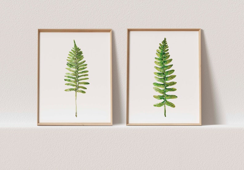 Botanical Print Set Fern Leaf Print Watercolor Print Watercolor Fern Wall Print Botanical Fern Leaf Print Boho Wall Poster Watercolor leaves