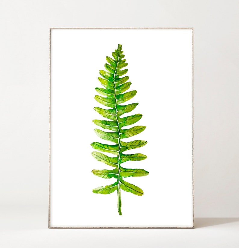 Botanical Print Set Fern Leaf Print Watercolor Print Watercolor Fern Wall Print Botanical Fern Leaf Print Boho Wall Poster Watercolor leaves