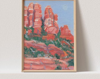 Sedona Desert Wall Art Print Desert Poster Impasto Painting Giclee Print Landscape print abstract Landscape painting