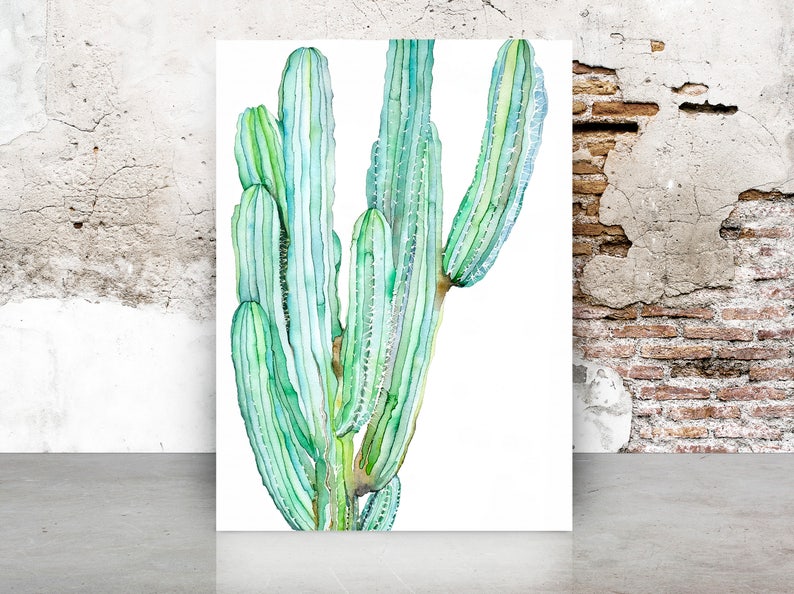 Cactus Print Watercolor Print Botanical Print Cactus Decor Boho Wall Decor Green Plants Botanical Poster Watercolor Cactus Painting image 6