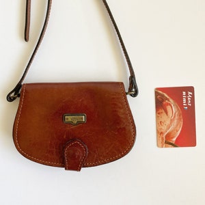 Bolso marrón vintage, bolso de cuero, bolso de cuero grueso, mini bolso, bolso marrón vintage, bolso bandolera, bolso marrón, bolso de cuero