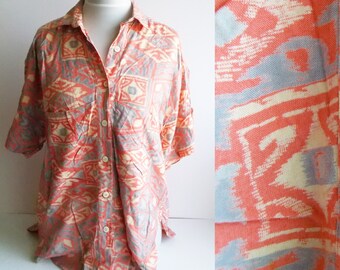 Camicia hawaiana vintage, camicia da uomo, camicia vintage, camicia estiva, camicia natalizia, camicia vintage da uomo, camicia oversize, regalo per lui, Taglia S