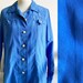 Vintage Shacket, Blue Shacket, Bright Blue Jacket, Blue Shirt, Retro ...