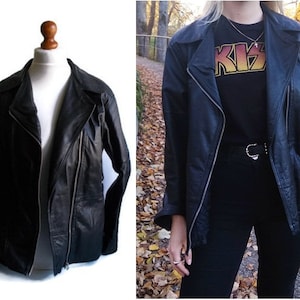 Chaqueta de cuero vintage, Chaqueta de cuero retro, Chaqueta de cuero genuino, Chaqueta rockera, Chaqueta de moto, Chaqueta de motociclista, Chaqueta de motociclista