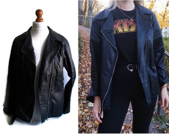 Vintage Leather Jacket, Retro leather jacket, Genuine leather jacket, Rocker jacket, Moto jacket, Biker jacket, Motorcycle Biker Jacket
