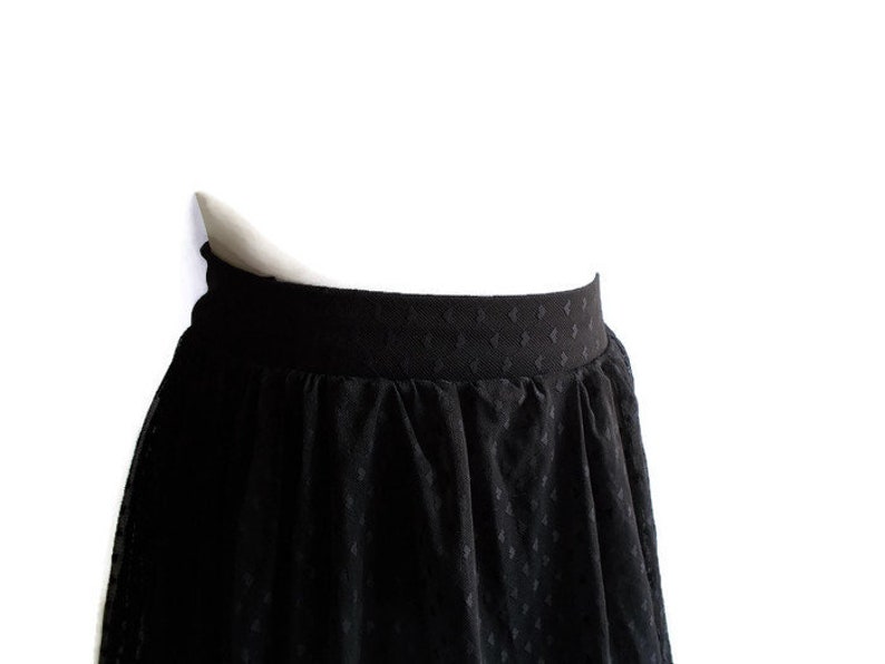 Fancy skirt Party skirt Black sheer skirt Layered black skirt Gift for her Black skirt Size S Dressy skirt Vintage Black Skirt