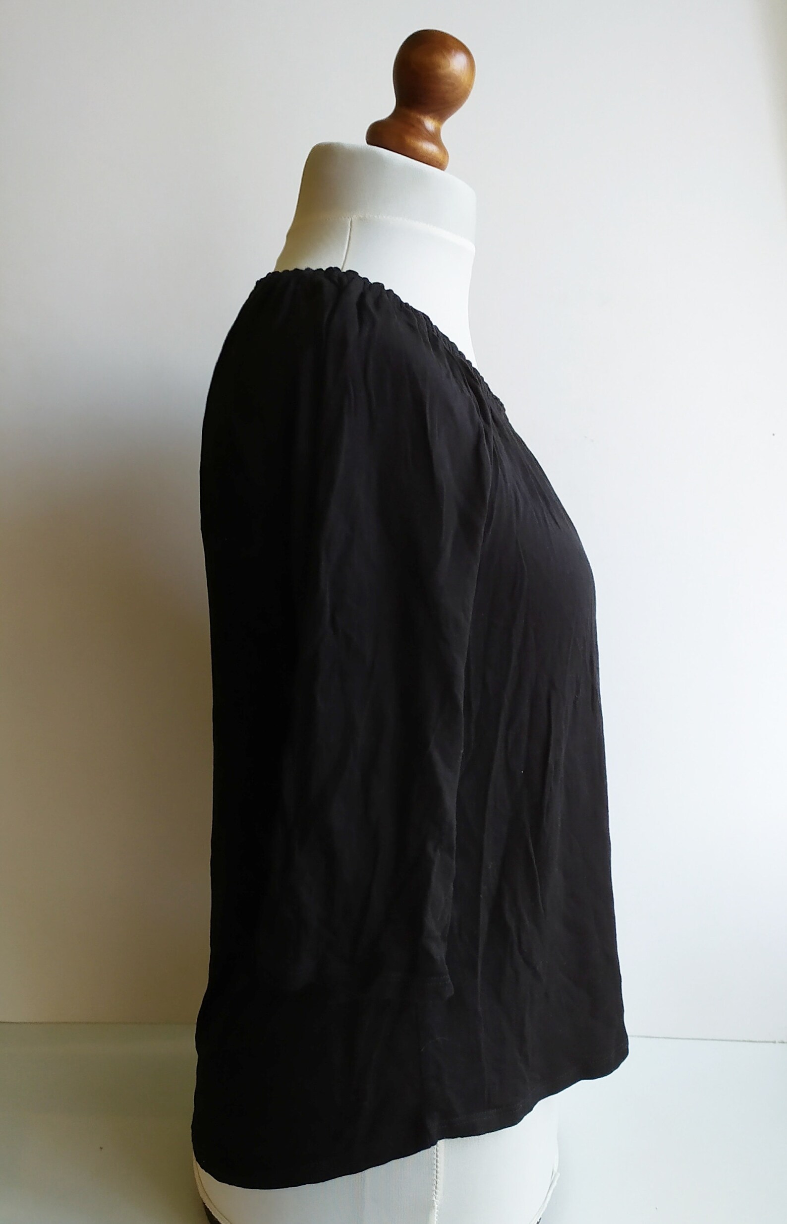 Vintage Black Top, Elegant Black Top, Black Blouse, Simple Black Top ...