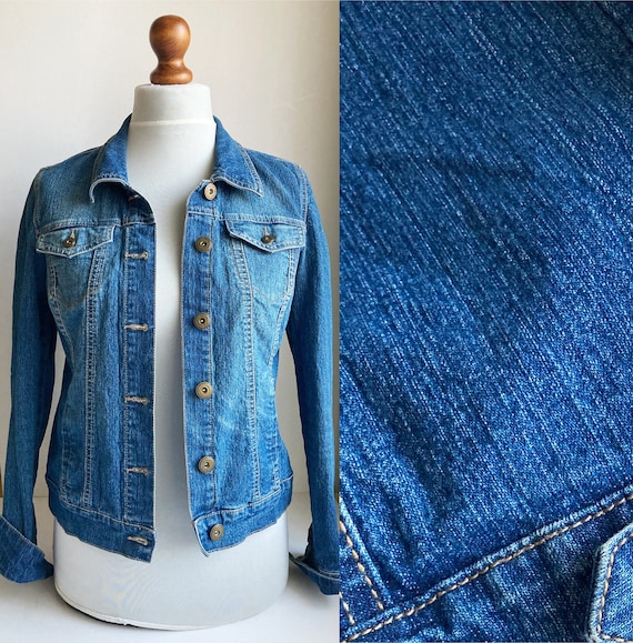 Vintage Denim Jacket, Womens denim jacket, Jean jacket, Blue denim jacket, Classic denim jacket, Cotton denim jacket, Basic denim jacket, S