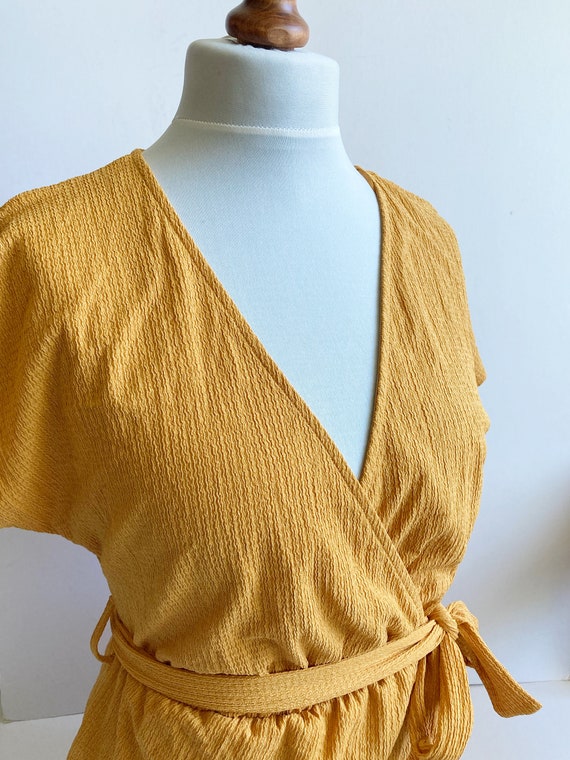 Vintage Blouse, Yellow blouse, Mustard blouse, Wa… - image 8