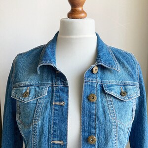 Vintage Denim Jacket, Womens denim jacket, Jean jacket, Blue denim jacket, Classic denim jacket, Cotton denim jacket, Basic denim jacket, S image 3