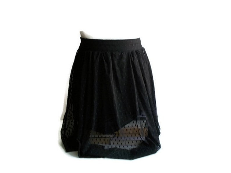 Fancy skirt Party skirt Black sheer skirt Layered black skirt Gift for her Black skirt Size S Dressy skirt Vintage Black Skirt
