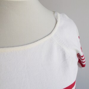 Vintage Maritim Hemd, Vintage Streifenhemd, Seemannshemd, Blau, rot und weiß, Damen Hemd, Gestreifte Bluse, Sommerhemd, L/M Bild 7