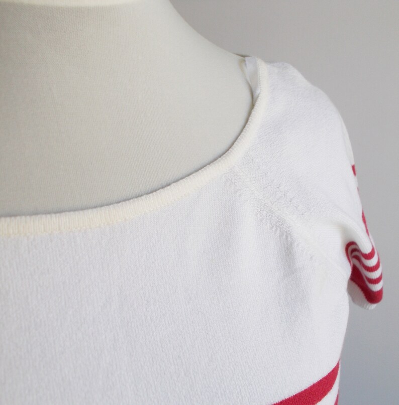 Vintage Maritim Hemd, Vintage Streifenhemd, Seemannshemd, Blau, rot und weiß, Damen Hemd, Gestreifte Bluse, Sommerhemd, L/M Bild 7