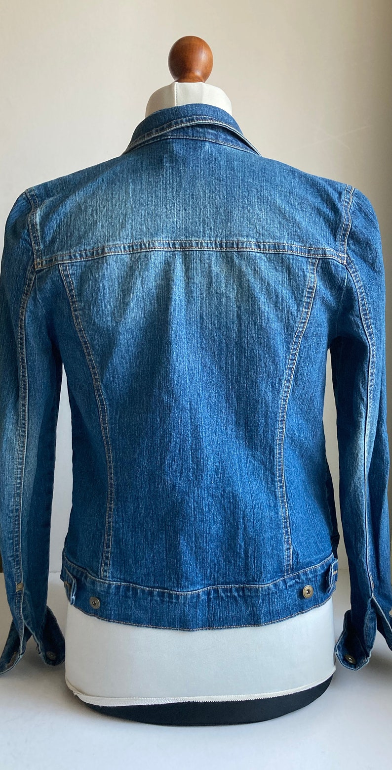 Vintage Denim Jacket, Womens denim jacket, Jean jacket, Blue denim jacket, Classic denim jacket, Cotton denim jacket, Basic denim jacket, S image 8
