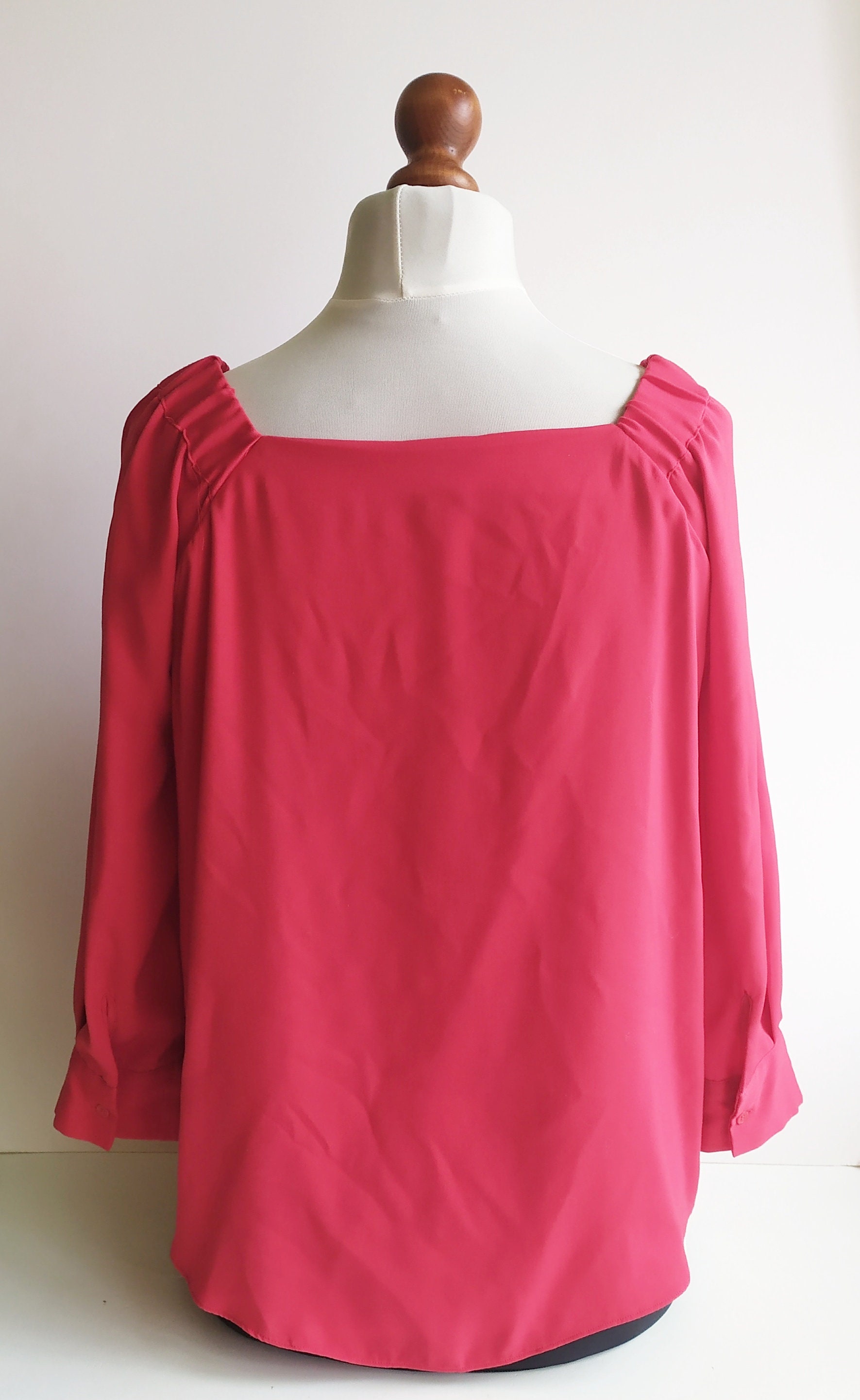 Vintage Red Blouse Raspberry Blouse Pink Blouse Red Top - Etsy