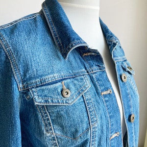 Vintage Denim Jacket, Womens denim jacket, Jean jacket, Blue denim jacket, Classic denim jacket, Cotton denim jacket, Basic denim jacket, S image 7