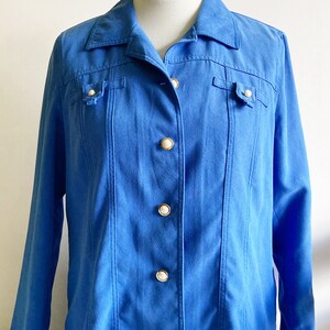 Vintage Shacket, Blue Shacket, Bright Blue Jacket, Blue Shirt, Retro ...