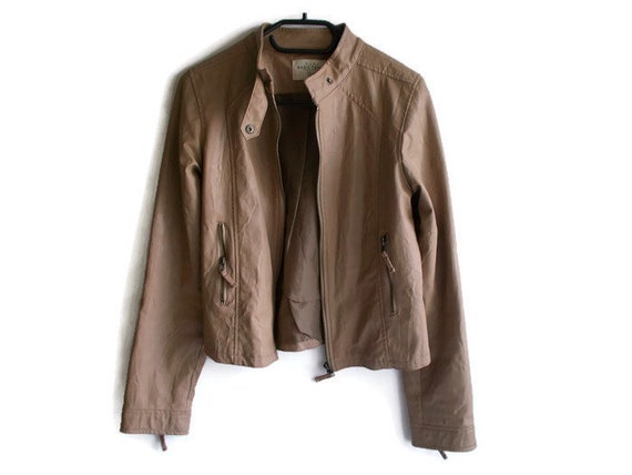 Vintage Leather Jacket, faux leather jacket, brow… - image 1