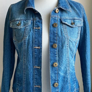 Vintage Denim Jacket, Womens denim jacket, Jean jacket, Blue denim jacket, Classic denim jacket, Cotton denim jacket, Basic denim jacket, S image 6