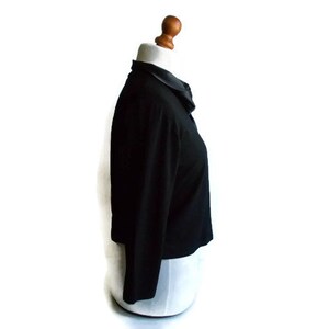 Vintage Black top, Elegant black top, Silky top, Black blouse, Simple black top, Timeless top, Gift for her, Dress top, Size M/L image 3