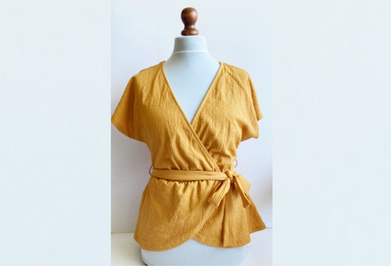 Vintage Blouse, Yellow blouse, Mustard blouse, Wa… - image 1