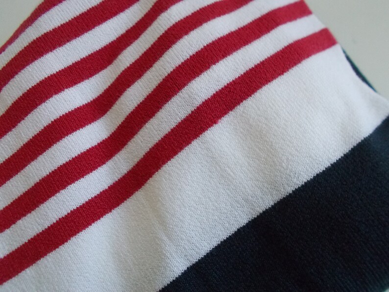 Vintage Maritim Hemd, Vintage Streifenhemd, Seemannshemd, Blau, rot und weiß, Damen Hemd, Gestreifte Bluse, Sommerhemd, L/M Bild 10
