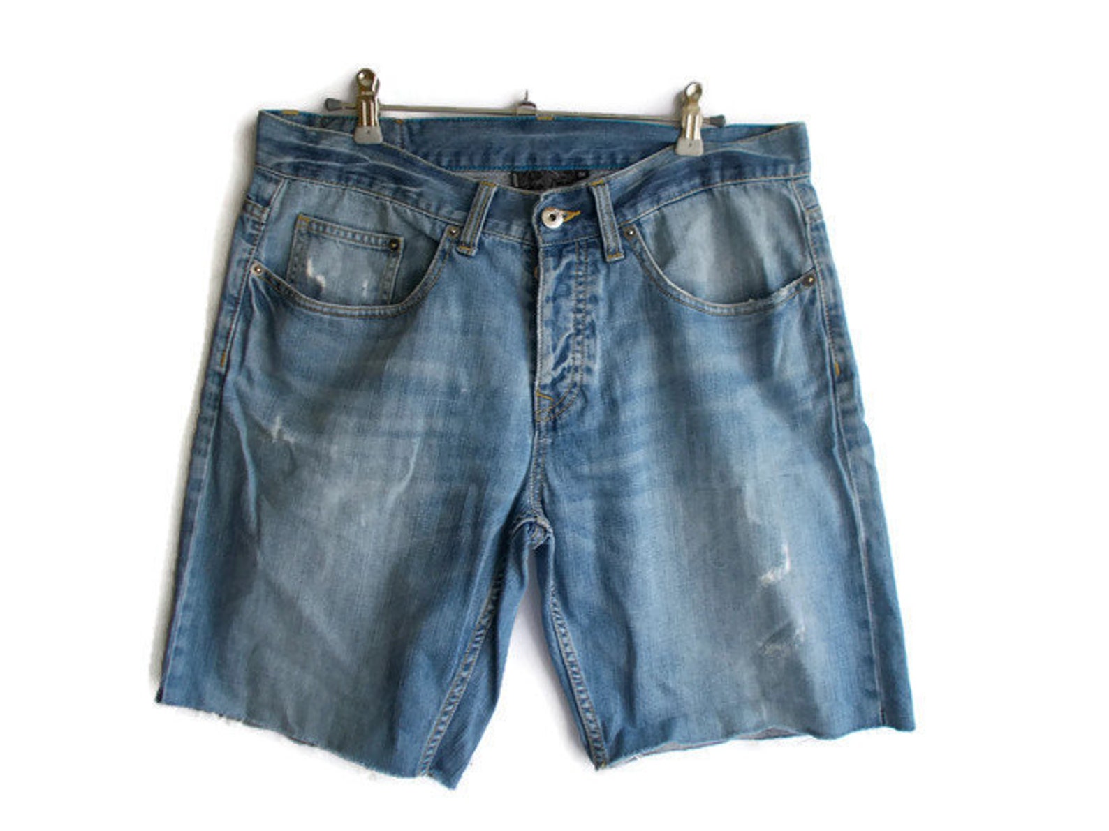 Vintage Mens Denim Shorts, Mens Jean Shorts, Distressed Denim Shorts