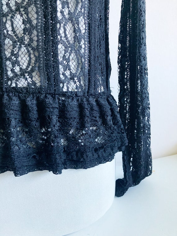 Vintage Lace Blouse, Vintage Lace Top, Black lace… - image 4